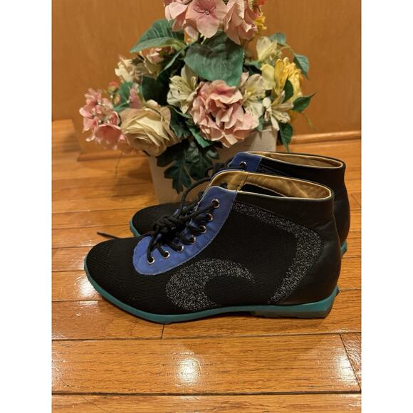 fluevogg nebula black/blue sporty lace-up boot 10 ( Mens700 main image 5